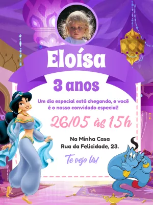 Invitación de cumpleaños Princesas – Estático – Pedro Henrique