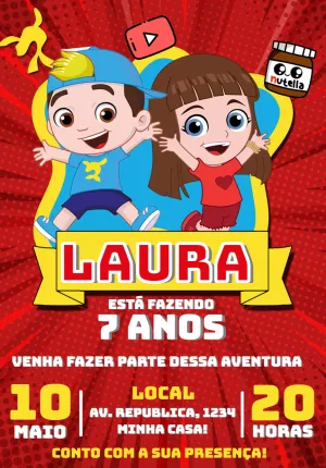 Convite de Aniversário Aventureiros para Editar Online