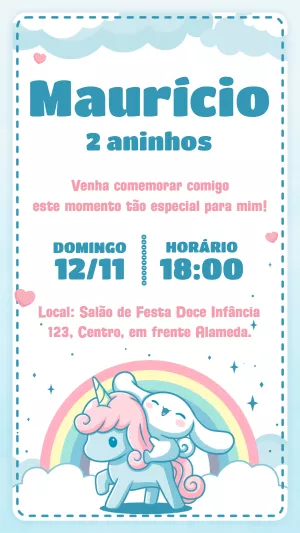 独角兽生日邀请函 – 静态 – Idesign Personalizados