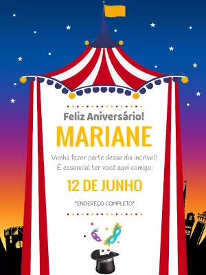Invitation d'anniversaire Cirque – Statique – Wolf Designer
