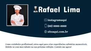Cartão de Visita Chef de Cozinha Profissional para Editar