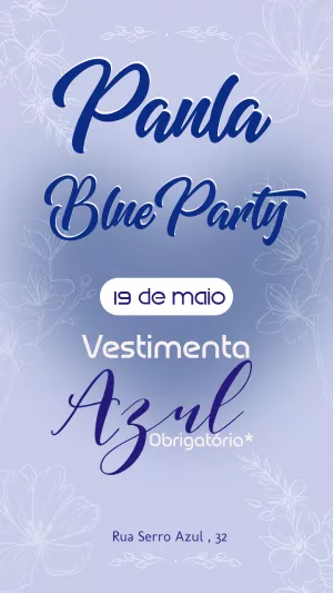 Convite de Aniversário Blue Party Elegante para Editar Online