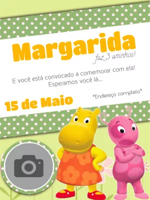 Convite de Aniversário Backyardigans com Foto para Editar