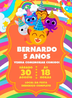 Invitación de cumpleaños Bolofofos – Estático – Decore Arte