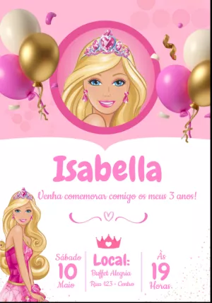 Invitación de cumpleaños Princesas – Estático – Convites e Artes Digitais