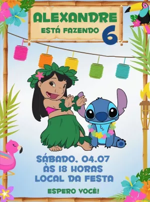 Invitación de cumpleaños Stitch – Estático – Jonathan Fiuza