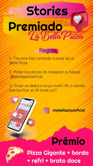 Post de Sorteio para Pizzaria: Crie sua Arte Editável Online
