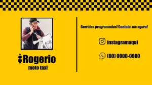 Cartão de Visita Moto Táxi Profissional para Editar Online