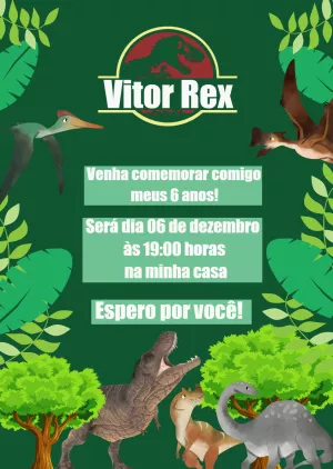 Invitación de cumpleaños Dinosaurio – Estático – RAIZA DA SILVA LIMA