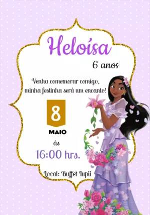 Convite Aniversário Encanto Isabela Madrigal para Editar Online