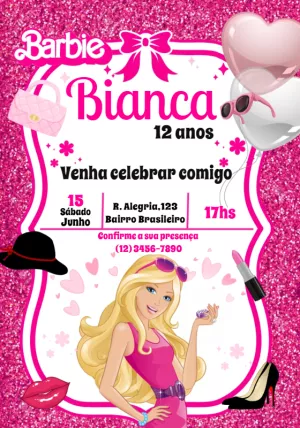 Invitación de cumpleaños Barbie – Estático – Julia B