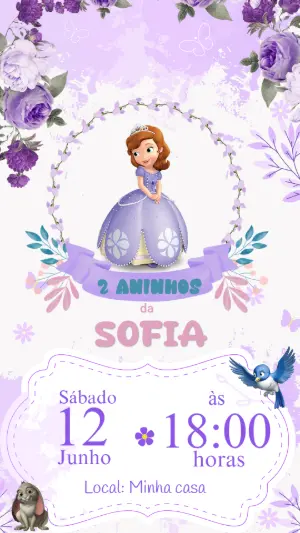 Invitación de cumpleaños Princesas – Estático – Juliana Silva