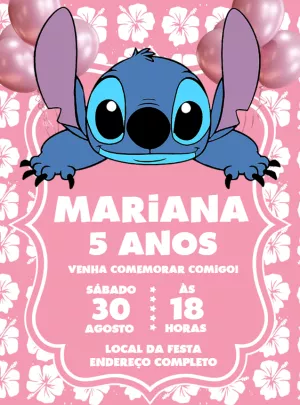 Invitación de cumpleaños Stitch – Estático – Decore Arte