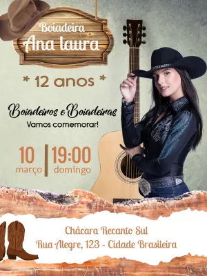 Invito di compleanno Cowgirl – Statico – Mimo Digital
