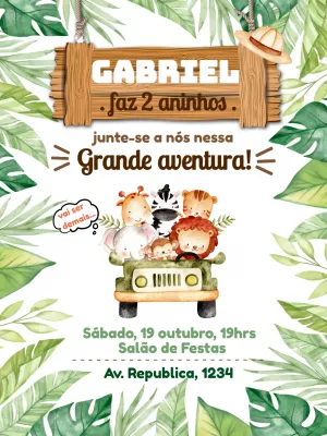 Safari Birthday Invitation – Static – C&B artes