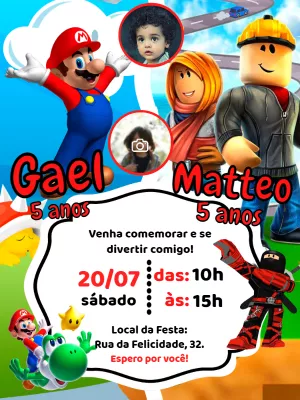 Invito di compleanno Roblox – Statico – Pedro Henrique