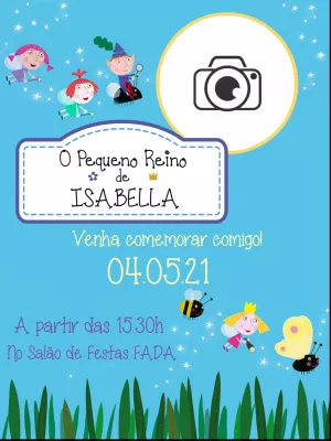 Convite de Aniversário O Pequeno Reino de Ben e Holly para Editar