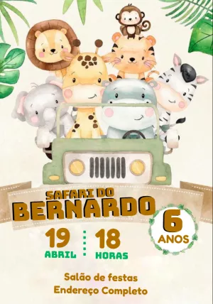 Safari Birthday Invitation – Static – Montando a Sua Festa Oficial