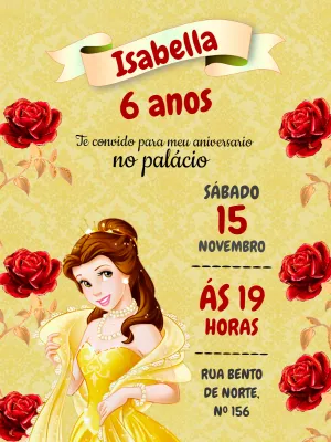 Invitación de cumpleaños Princesas – Estático – Carolina