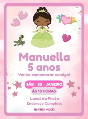 Invitación de cumpleaños Princesas – Estático – Decore Arte