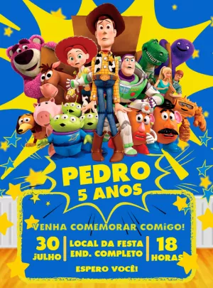 Invitation d'anniversaire Toy Story – Statique – Decore Arte