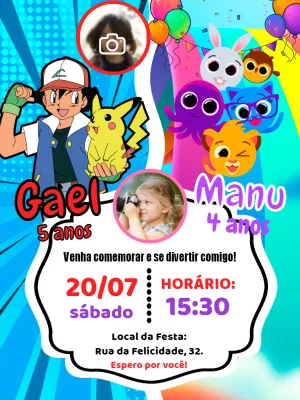 Invitación de cumpleaños Bolofofos – Estático – Pedro Henrique