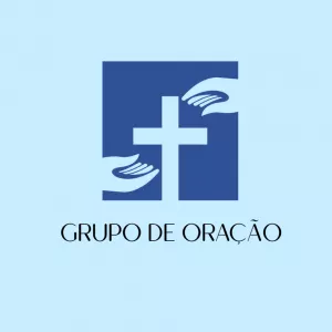 Logo Grupo de Oração com Cruz e Mãos para Editar Online