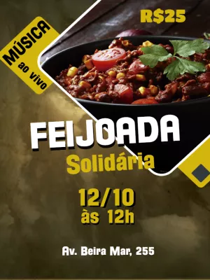 Convite para Feijoada Beneficente Editável Online