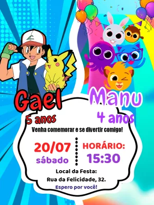 Invitación de cumpleaños Bolofofos – Estático – Pedro Henrique