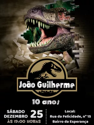 Invitación de cumpleaños Dinosaurio – Estático – Pedro Henrique