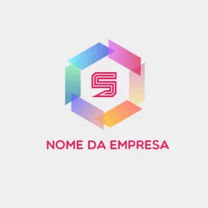 Logo Abstrato com Hexágono Colorido para Editar Online