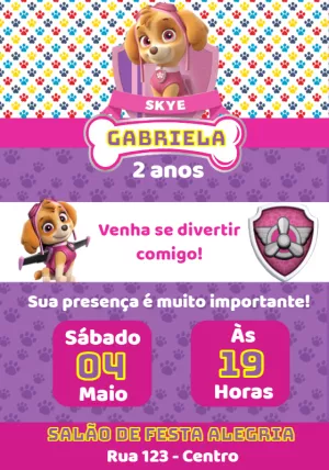 Invito di compleanno Paw Patrol – Statico – Convites e Artes Digitais