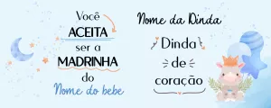 Arte Caneca Madrinha de Menino com Rinoceronte para Editar
