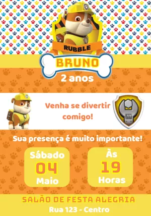 Invito di compleanno Paw Patrol – Statico – Convites e Artes Digitais