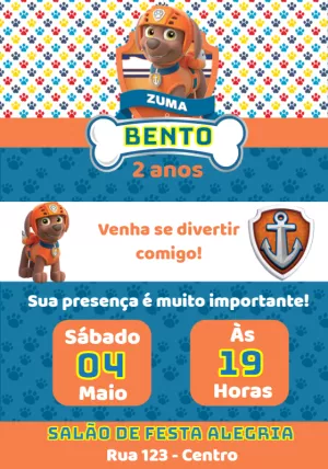 Invito di compleanno Paw Patrol – Statico – Convites e Artes Digitais