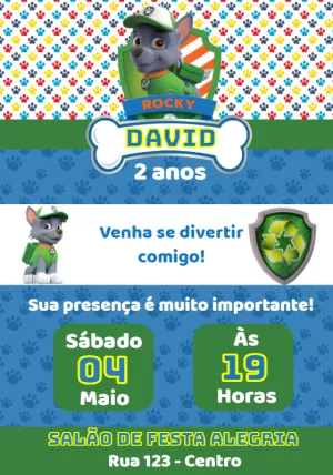 Invito di compleanno Paw Patrol – Statico – Convites e Artes Digitais