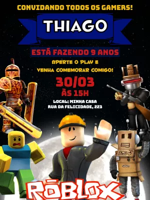 Invito di compleanno Roblox – Statico – Pedro Henrique