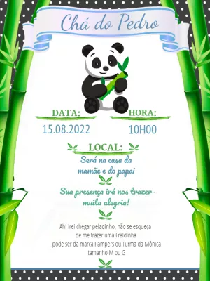 Invito baby shower – Statico – Pedro Henrique