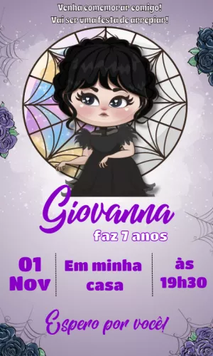 Invito di compleanno Mercoledì – Statico – Convites Personalizados