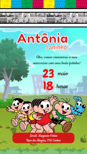 Invitación Cumpleaños Mónica y sus Amigos para Editar Online