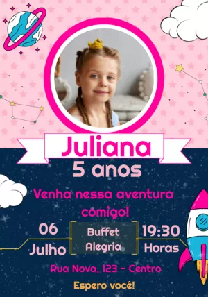 Invito di compleanno Astronauta – Statico – Convites e Artes Digitais