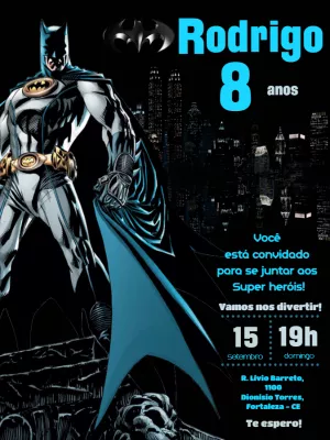 Invitación de cumpleaños Batman – Estático – Mimo Digital