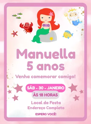 Invito di compleanno La Sirenetta – Statico – Decore Arte