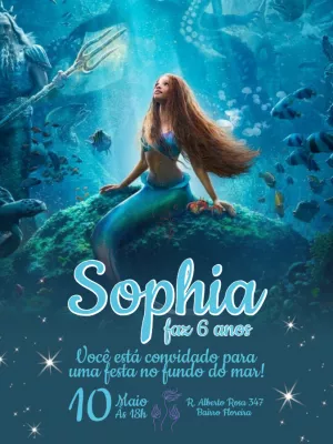 Invitación de cumpleaños La Sirenita – Estático – Querido Convite
