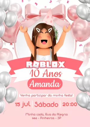 Invito di compleanno Roblox – Statico – Myanne Figueiredo