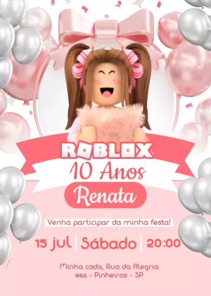 Invito di compleanno Roblox – Statico – Myanne Figueiredo