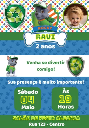 Invito di compleanno Paw Patrol – Statico – Convites e Artes Digitais