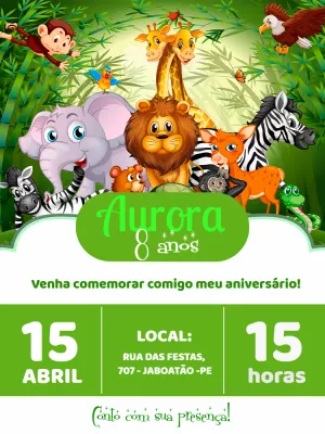 Safari Birthday Invitation – Static – Carolina