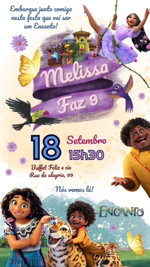 Convite de Aniversário Encanto Madrigal para Editar Online