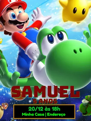 Invito di compleanno Super Mario – Statico – Jonathan Fiuza